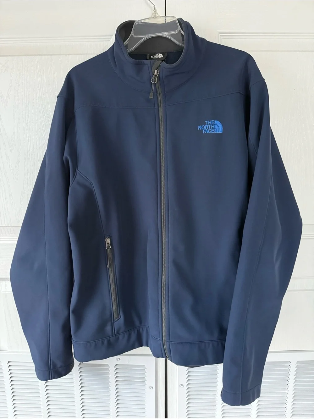 North Face Mens Apex Chromium Thermal Zipper Navy Blue Jacket Size LG Mock Neck